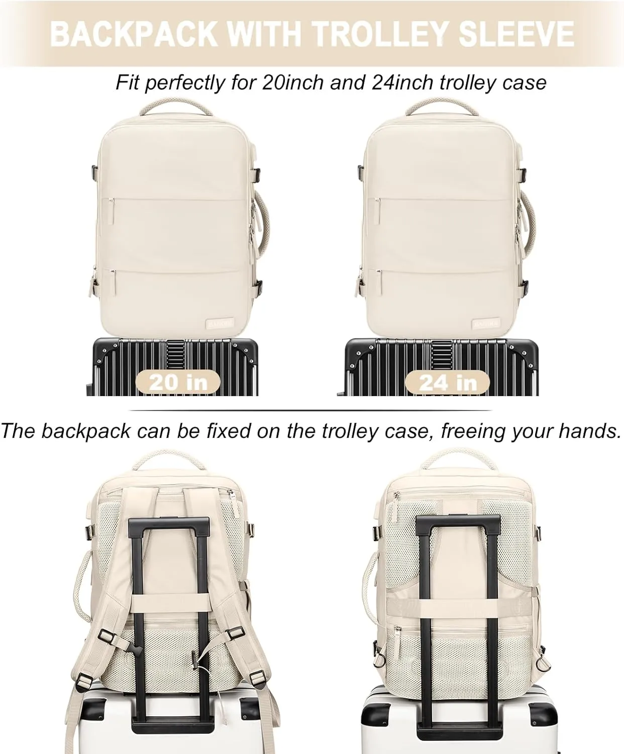 Carry On Backpack, 42L Airline Approved Travel Backpack for Men & Women, Waterproof Business & Gym Laptop Daypack, Casual Weekend Hiking