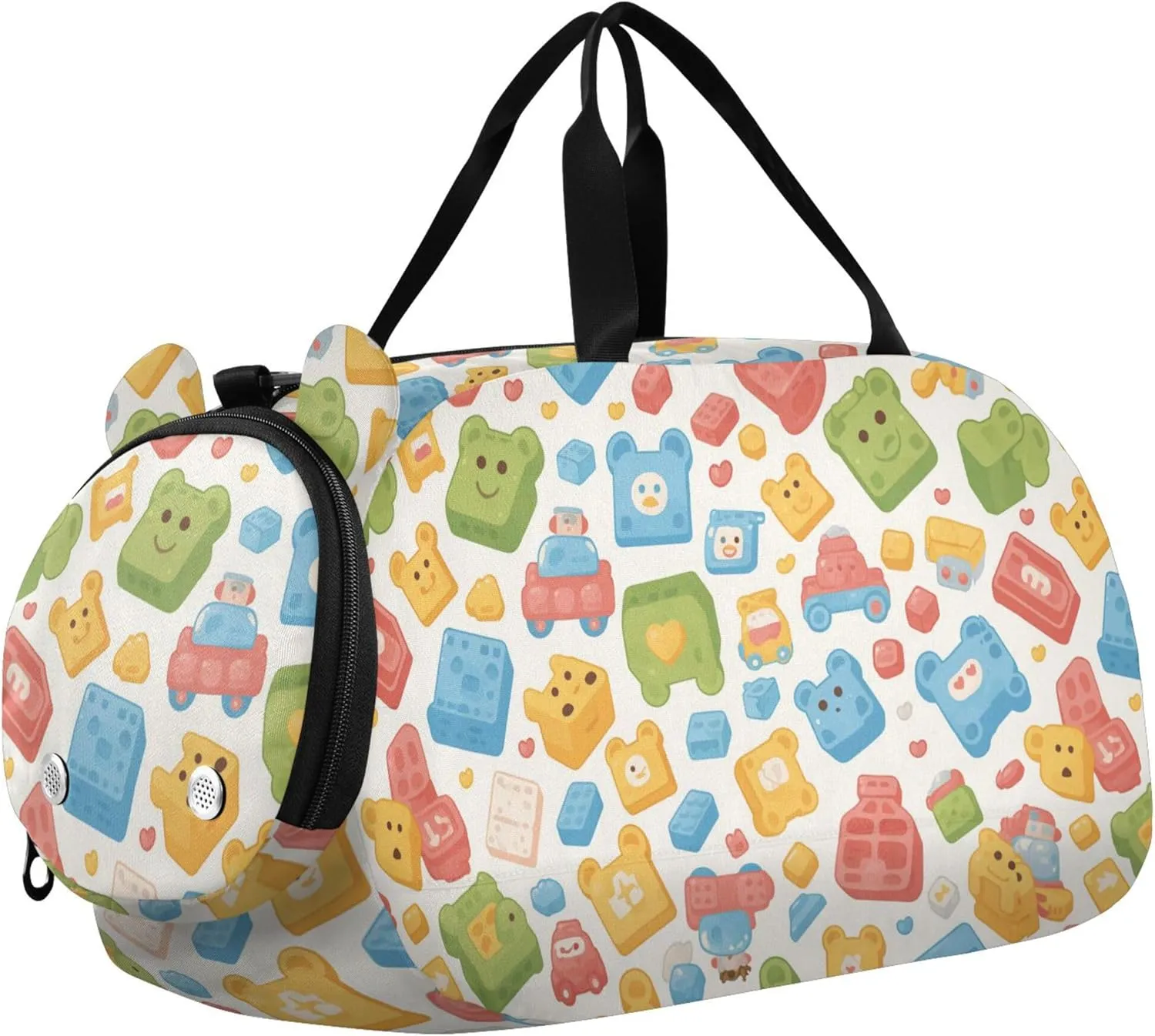 Cartoon Small Gym Bag with Shoes Compartment Multifunctional Carry On Overnight Bag for Travel, Sports, Duffel, Weekender
