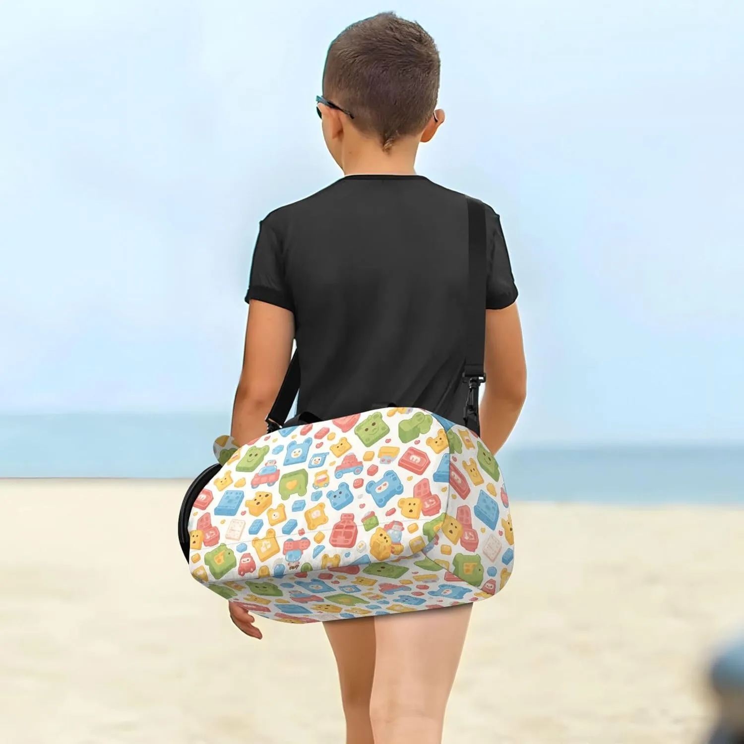 Cartoon Small Gym Bag with Shoes Compartment Multifunctional Carry On Overnight Bag for Travel, Sports, Duffel, Weekender