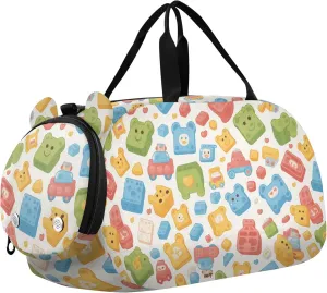 Cartoon Small Gym Bag with Shoes Compartment Multifunctional Carry On Overnight Bag for Travel, Sports, Duffel, Weekender