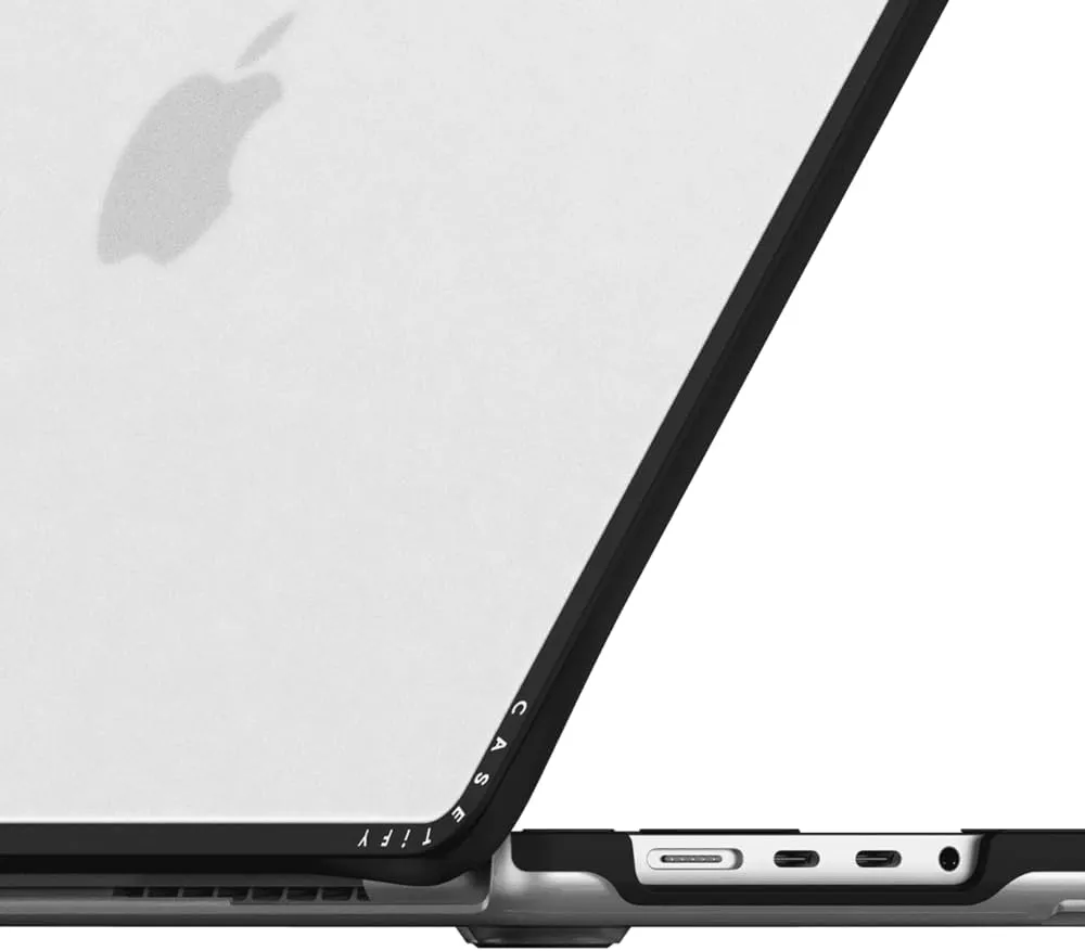 CASETiFY Impact MacBook Pro 16-inch (M1-M4) Case [Enhanced Protective Corner Design/Ventilation Cutouts/Anti-Slip Grip] - Clear Black