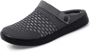 Casual Breathable Men Sandals Outdoor Lightweight Slippers Slip-on Male Mesh Beach Shoes(Gray,40 Code)