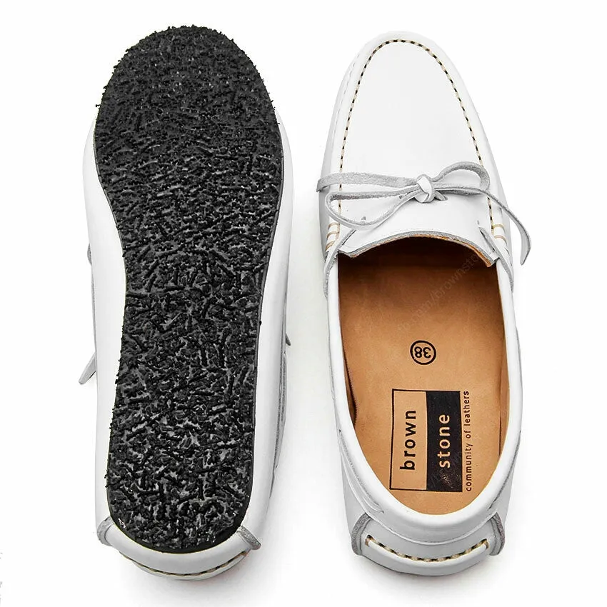 Casualist Lace Leather Loafer Soft Marble White