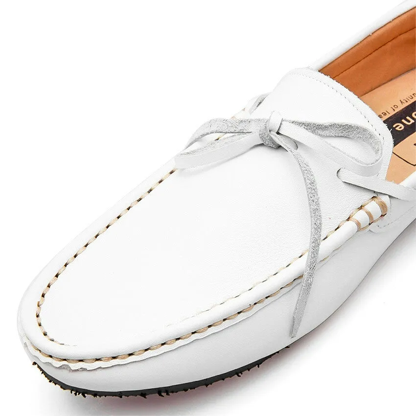 Casualist Lace Leather Loafer Soft Marble White