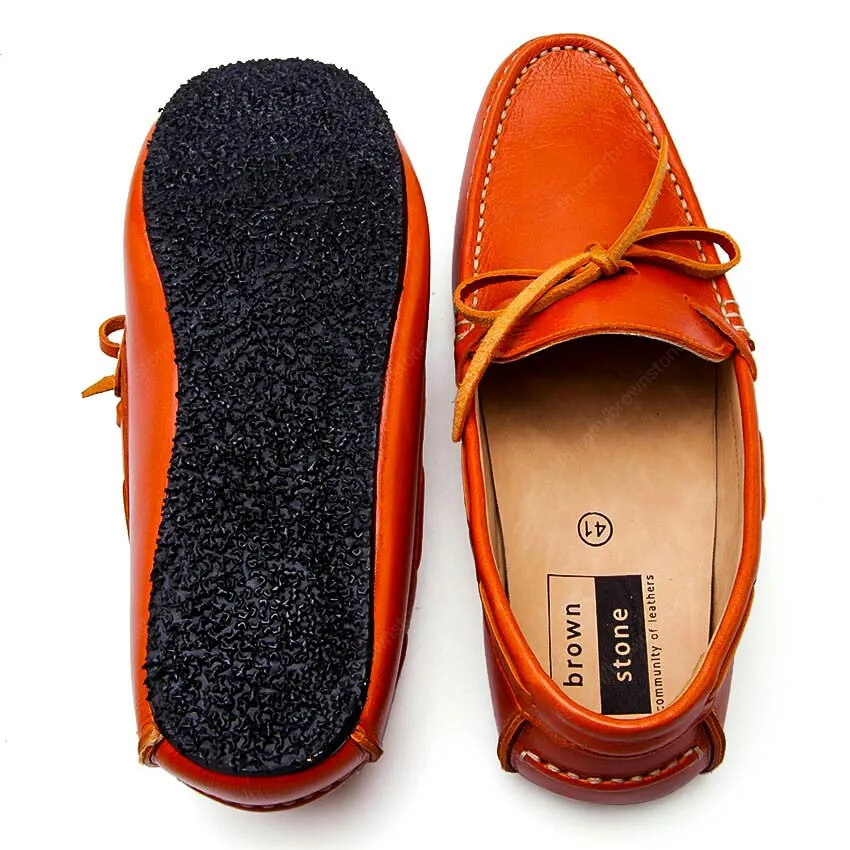 Casualist Lace Leather Loafer Soft Squeeze Orange