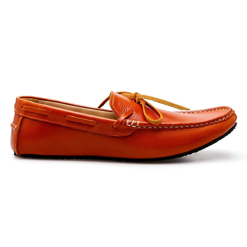 Casualist Lace Leather Loafer Soft Squeeze Orange