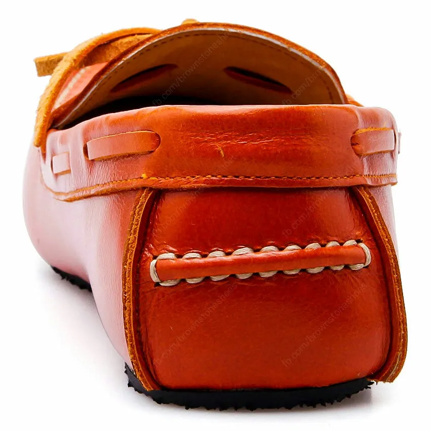 Casualist Lace Leather Loafer Soft Squeeze Orange