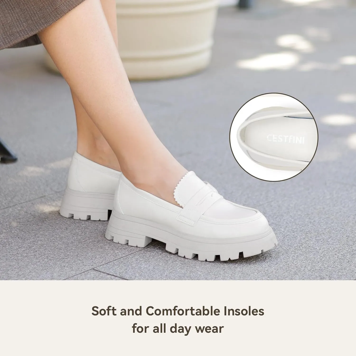 Cestfini Platform Chunky Loafers for Women