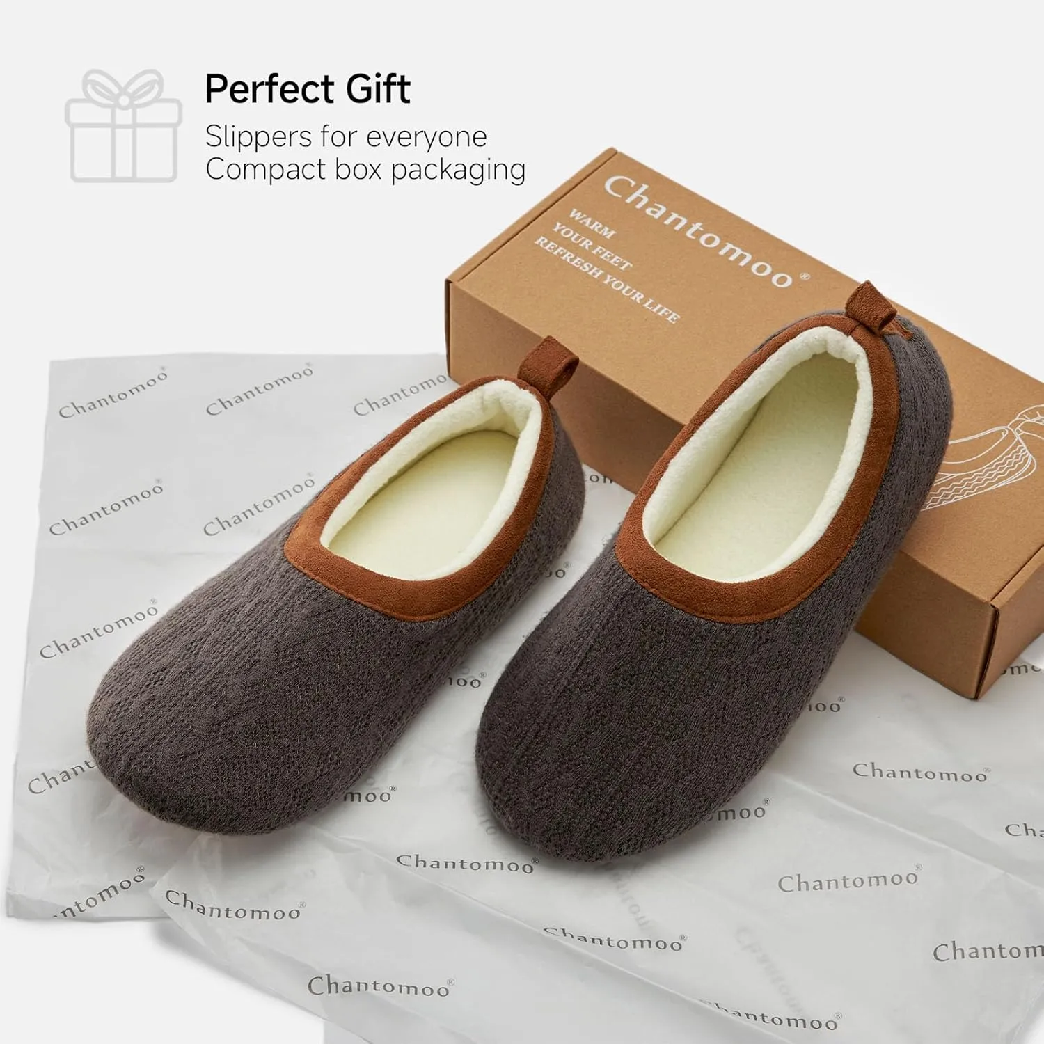 Chantomoo Womens Slippers Soft Sole Indoor Memory Foam Loafer Slippers