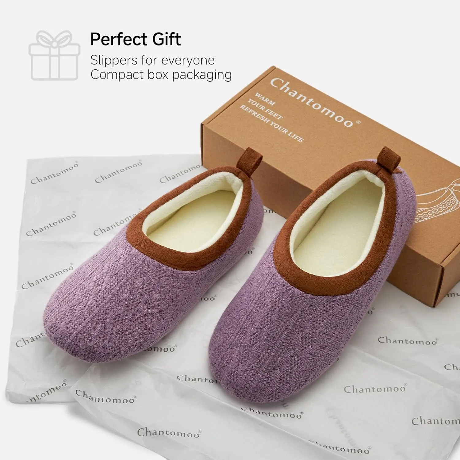 Chantomoo Womens Slippers Soft Sole Indoor Memory Foam Loafer Slippers