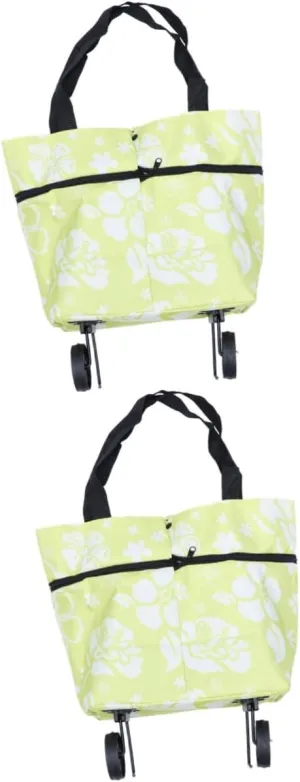 Ciieeo Collapsible Dolly Shopping Cart Foldable Grocery Bags Hand Cart Shopping Bag with Wheels Utility