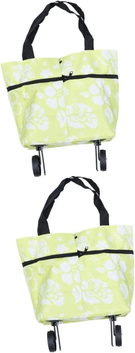 Ciieeo Collapsible Dolly Shopping Cart Foldable Grocery Bags Hand Cart Shopping Bag with Wheels Utility