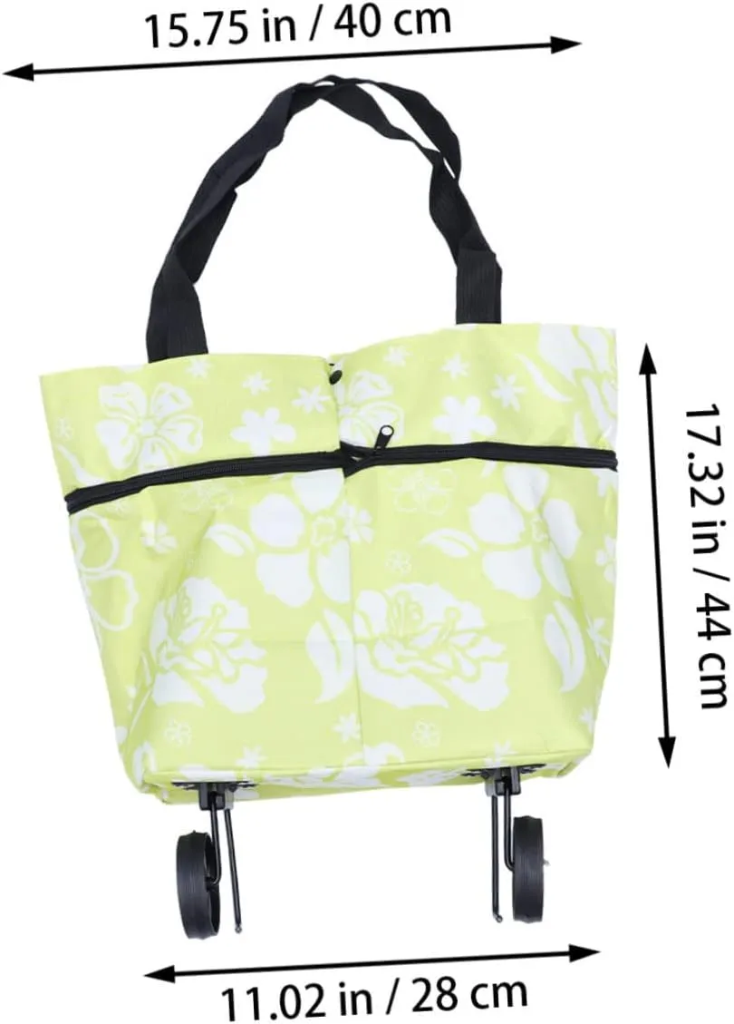 Ciieeo Collapsible Dolly Shopping Cart Foldable Grocery Bags Hand Cart Shopping Bag with Wheels Utility