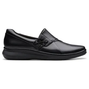 Clarks Lynell Slip Black Leather Slip-On (Women's)