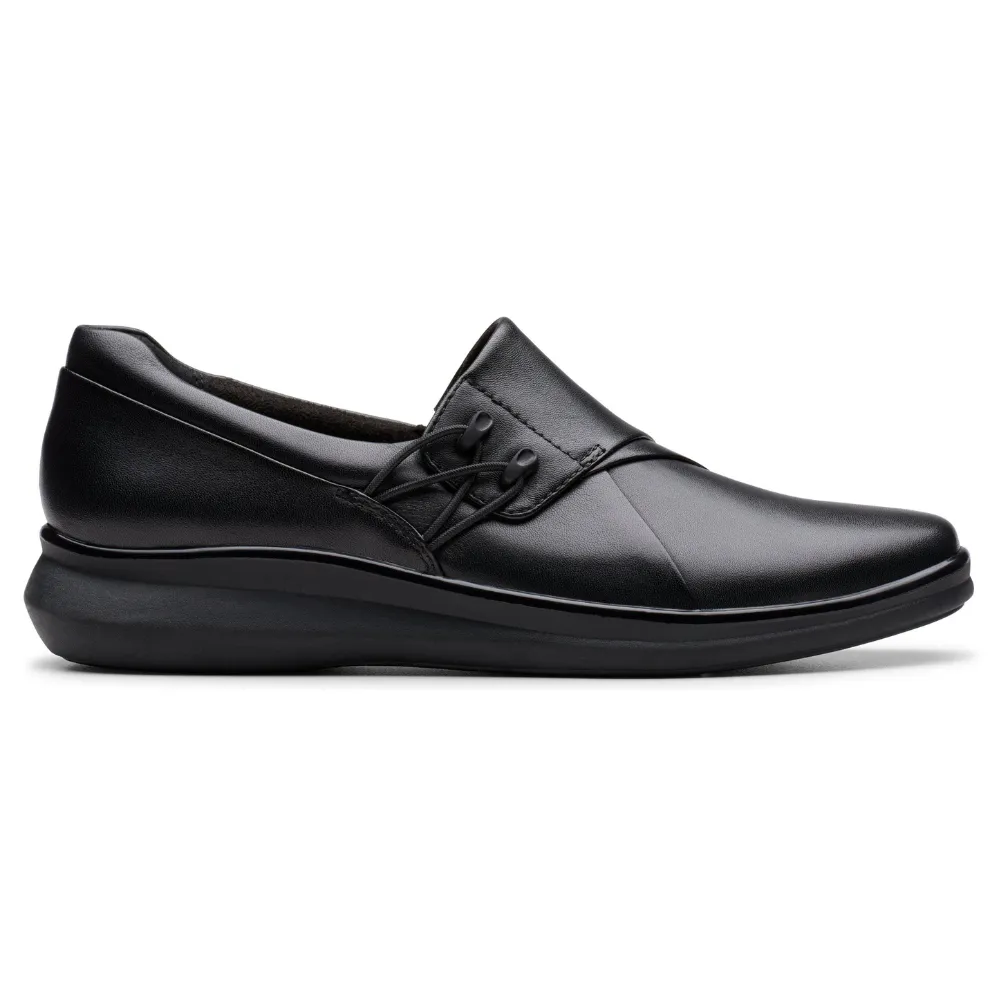 Clarks Lynell Slip Black Leather Slip-On (Women's)