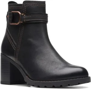 Clarks Unisex Leda Strap Sneaker, Black Leat, 0 US Women