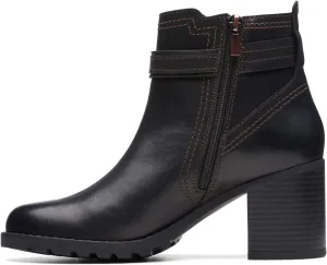 Clarks Unisex Leda Strap Sneaker, Black Leat, 0 US Women