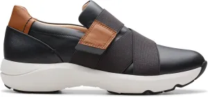 Clarks Women's Tivoli Strap Trainers, Black (Black Leather), 9.5