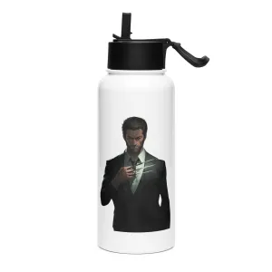 Claw Man Stainless Steel Water Bottle w/Straw Lid