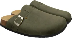 Clogs for Women Suede Soft Leather Clogs Classic Cork Clog Antislip Slippers Waterproof Mules House Sandals Buckle