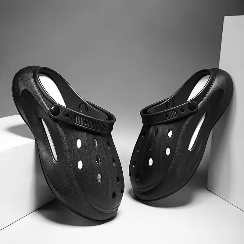 Clogs Garden Shoes for Men Women Lightweight Breathable Casual Slip-On Footwear with Adjustable Strap Outdoor Sandals Beach Shoes Non-Slip Comfort Slippers