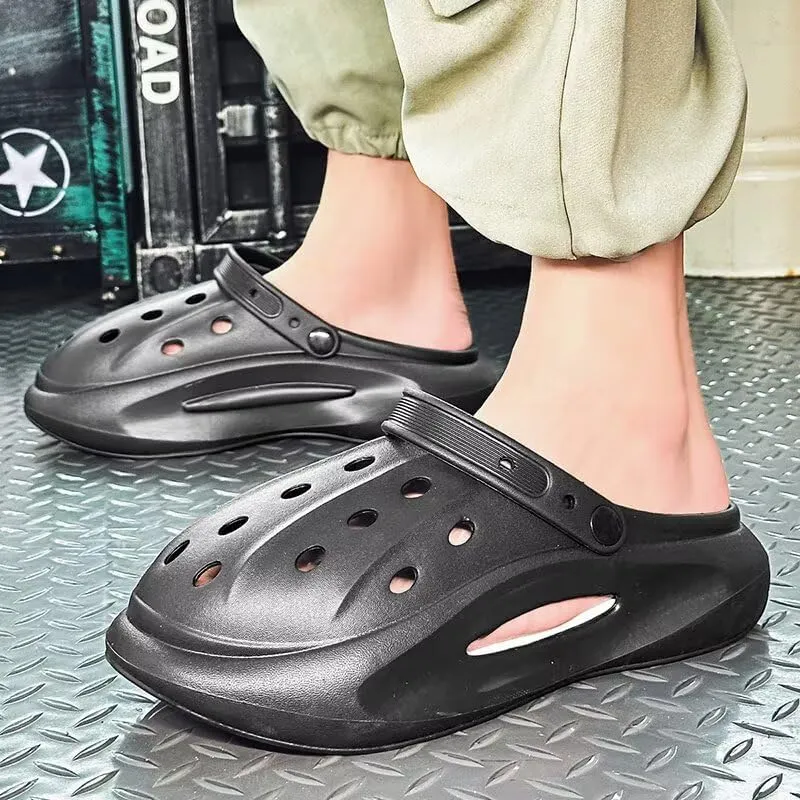 Clogs Garden Shoes for Men Women Lightweight Breathable Casual Slip-On Footwear with Adjustable Strap Outdoor Sandals Beach Shoes Non-Slip Comfort Slippers