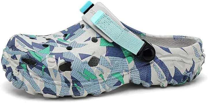 Clogs Mens Garden Shoes Summer Beach Slip Resistant Outdoor Sandals Slip-on Slippers with Adjustable Strap