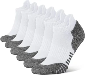 CLOSEMATE Mens Ankle Athletic Running Socks Cushioned Anti-Blister Low Cut for Sports 6 Pairs