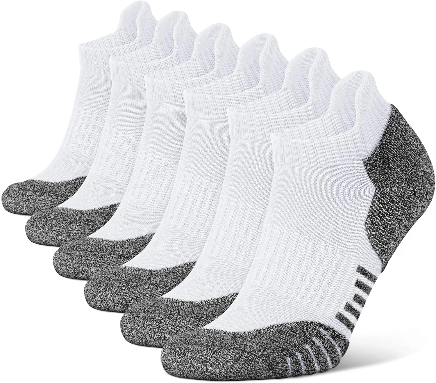 CLOSEMATE Mens Ankle Athletic Running Socks Cushioned Anti-Blister Low Cut for Sports 6 Pairs
