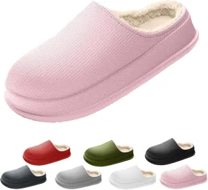 Cloud Slippers Winter, Pillow Warm Fuzzy Cushioned Indoor/Outdoor Slippers, Thick-Sole House Slides for Men & Women