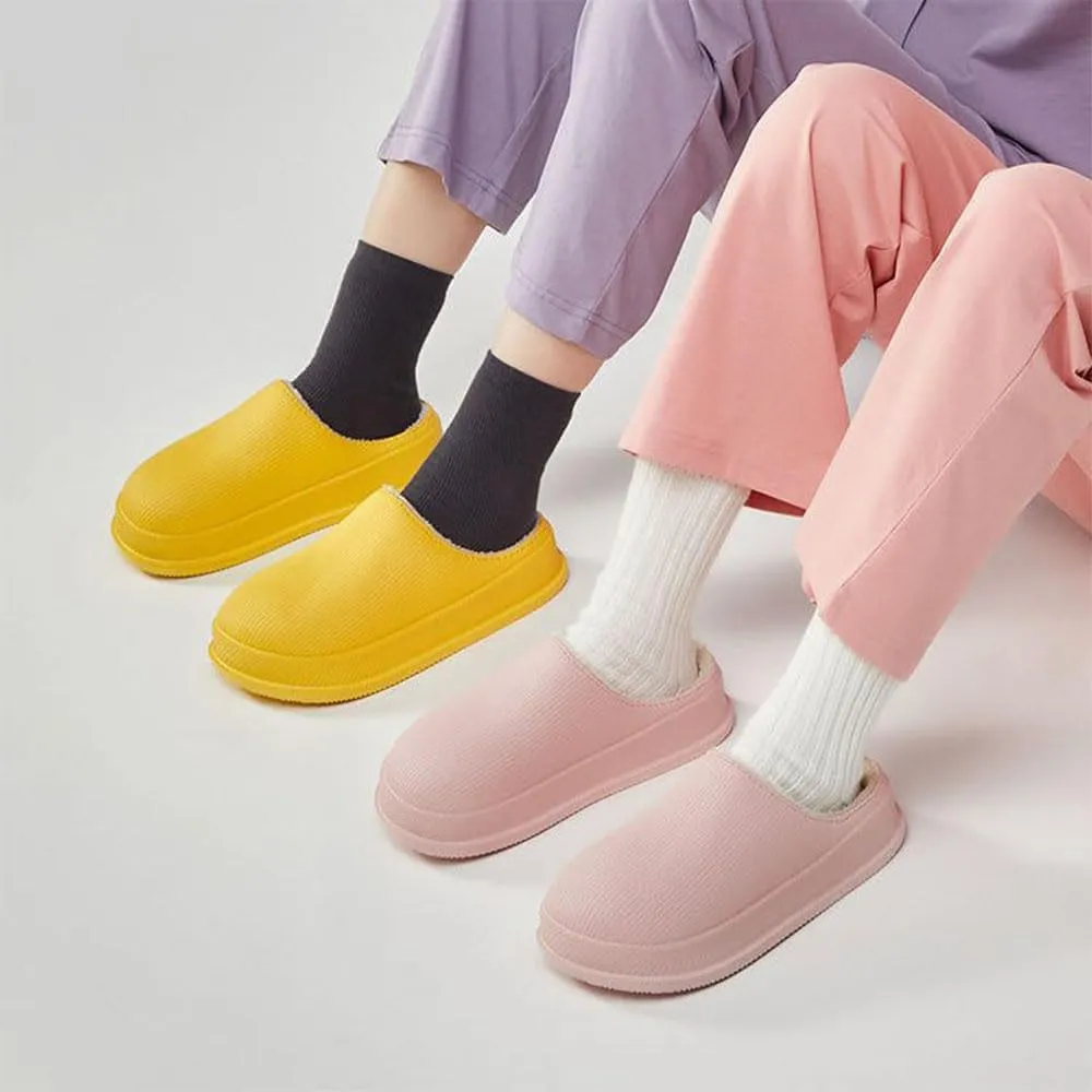 Cloud Slippers Winter, Pillow Warm Fuzzy Cushioned Indoor/Outdoor Slippers, Thick-Sole House Slides for Men & Women