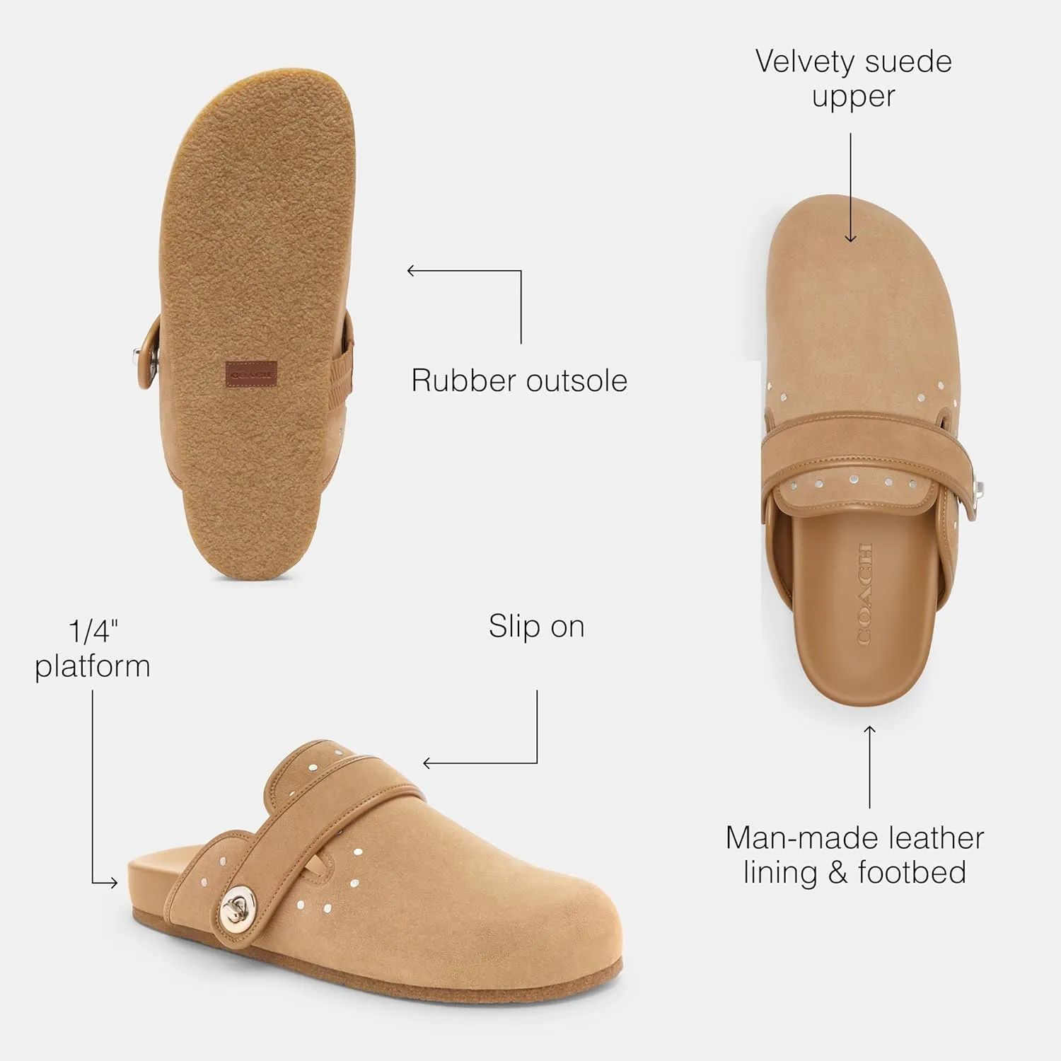 Coach Women's Blake Suede with Rivets Clog
