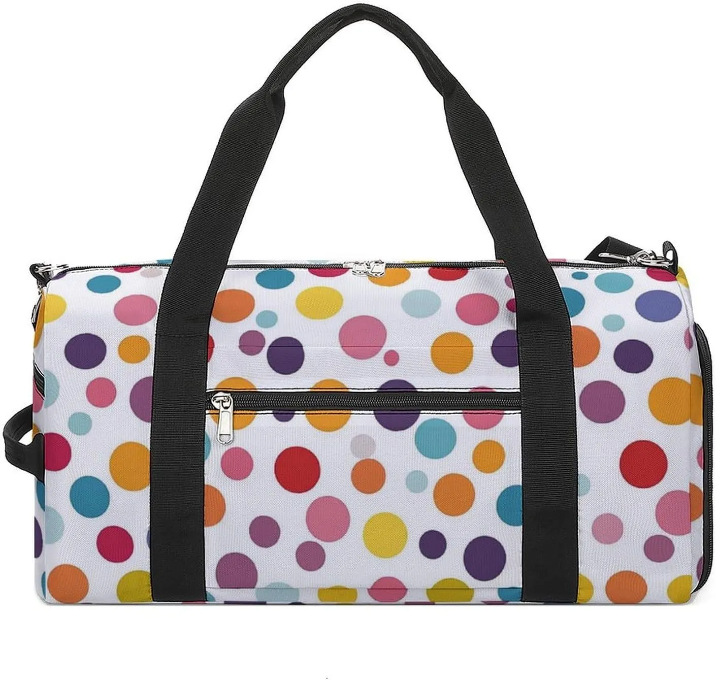 Colorful Polka Dot Pattern Fitness Large Gym Bag for Unisex with Shoe Compartment & Wet Pocket