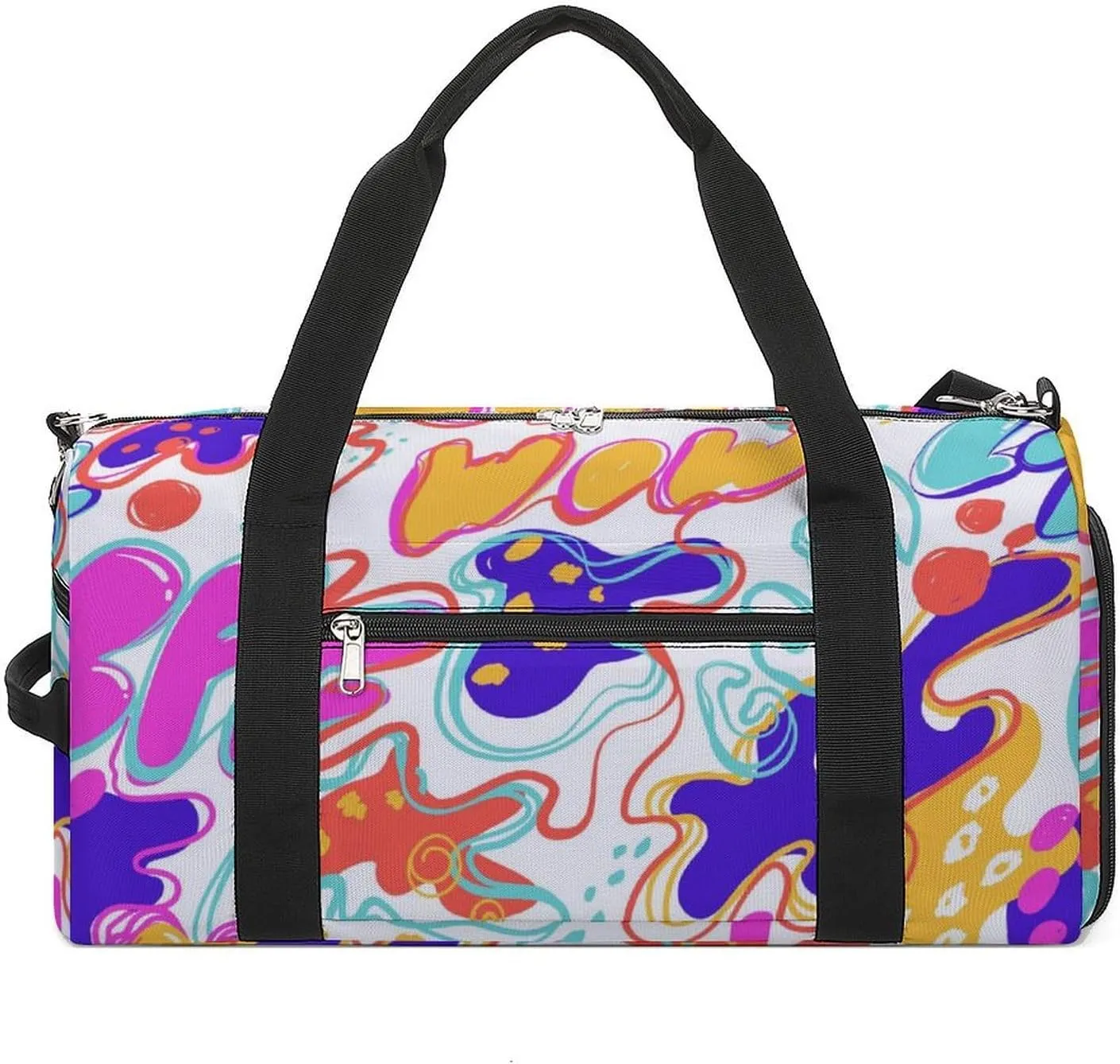 Colorful Pop Art Fitness Large Gym Bag for Unisex with Shoe Compartment & Wet Pocket