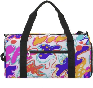 Colorful Pop Art Fitness Large Gym Bag for Unisex with Shoe Compartment & Wet Pocket