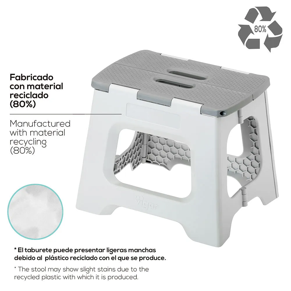 Compact Grey Foldable 23cm Stool