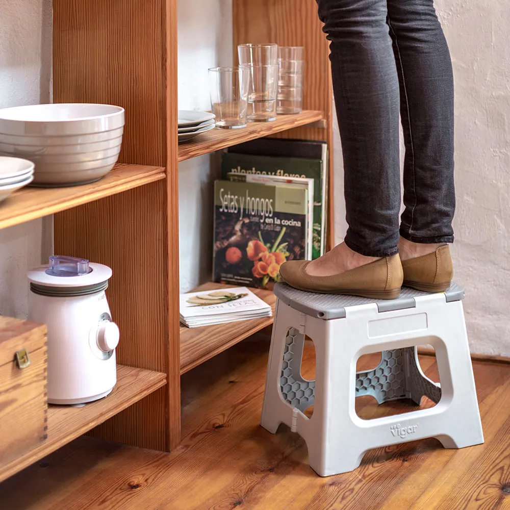 Compact Grey Foldable 23cm Stool