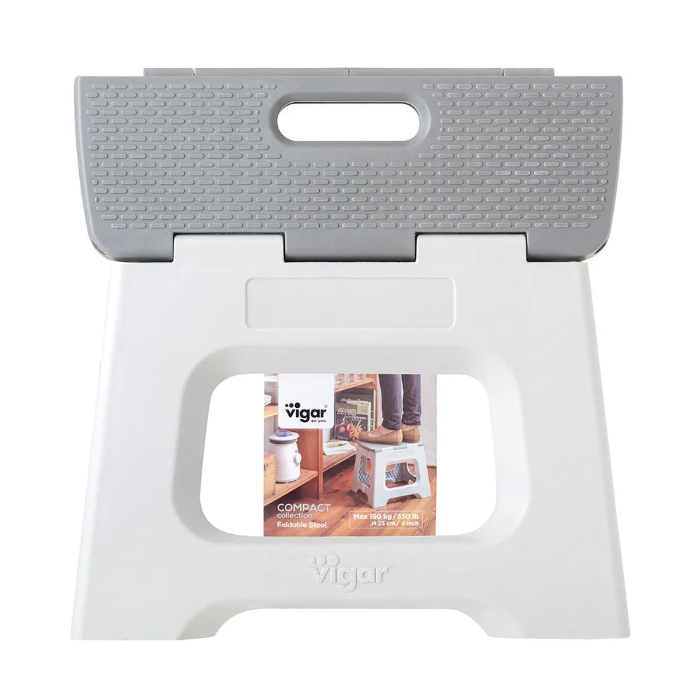 Compact Grey Foldable 23cm Stool