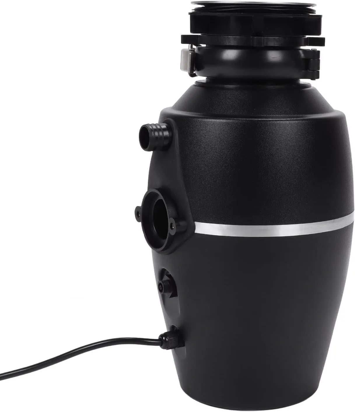 Continuous Feed Garbage Disposal Black 3800RPM Quiet Running Downspout Waste Disposal for Kitchen (US Plug 110V)