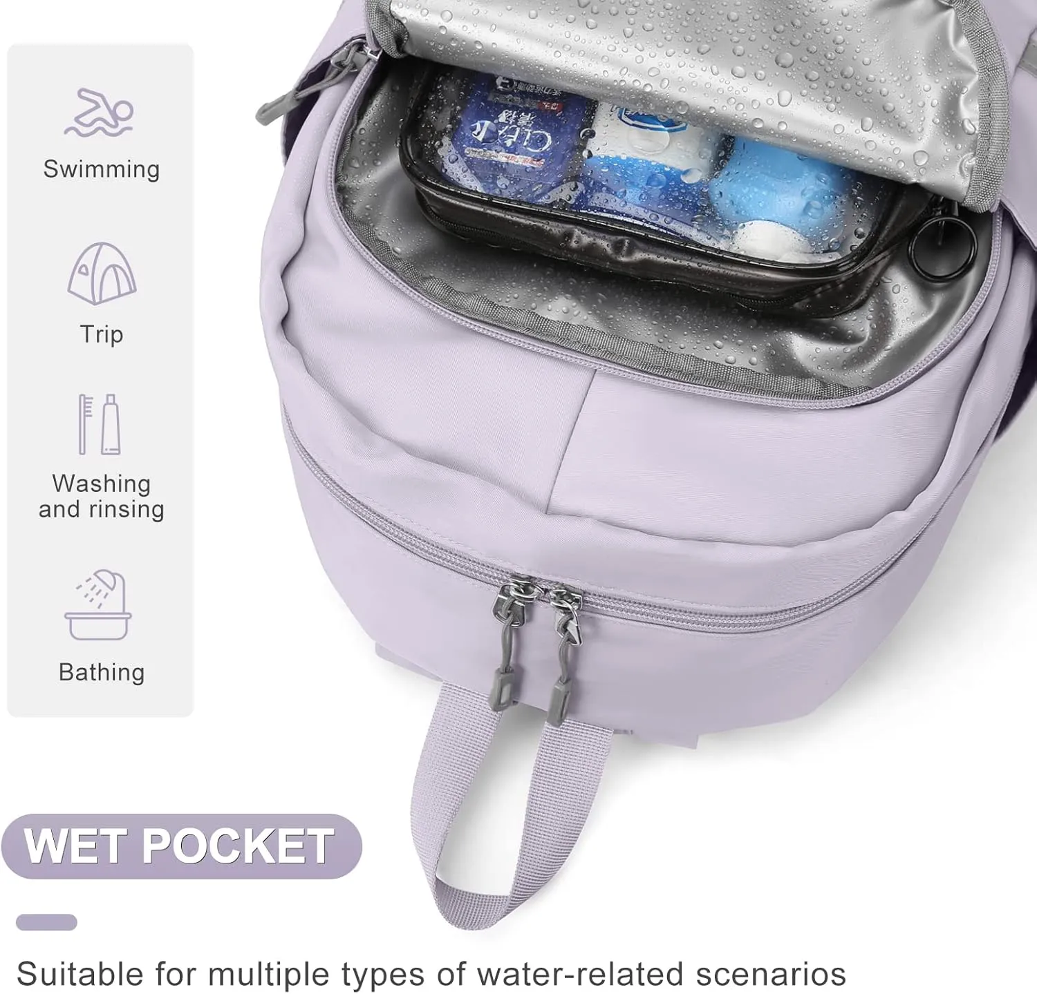 Coofay Small Gym Bag for Women - Waterproof, Lightweight Travel Backpack with Shoe Compartment