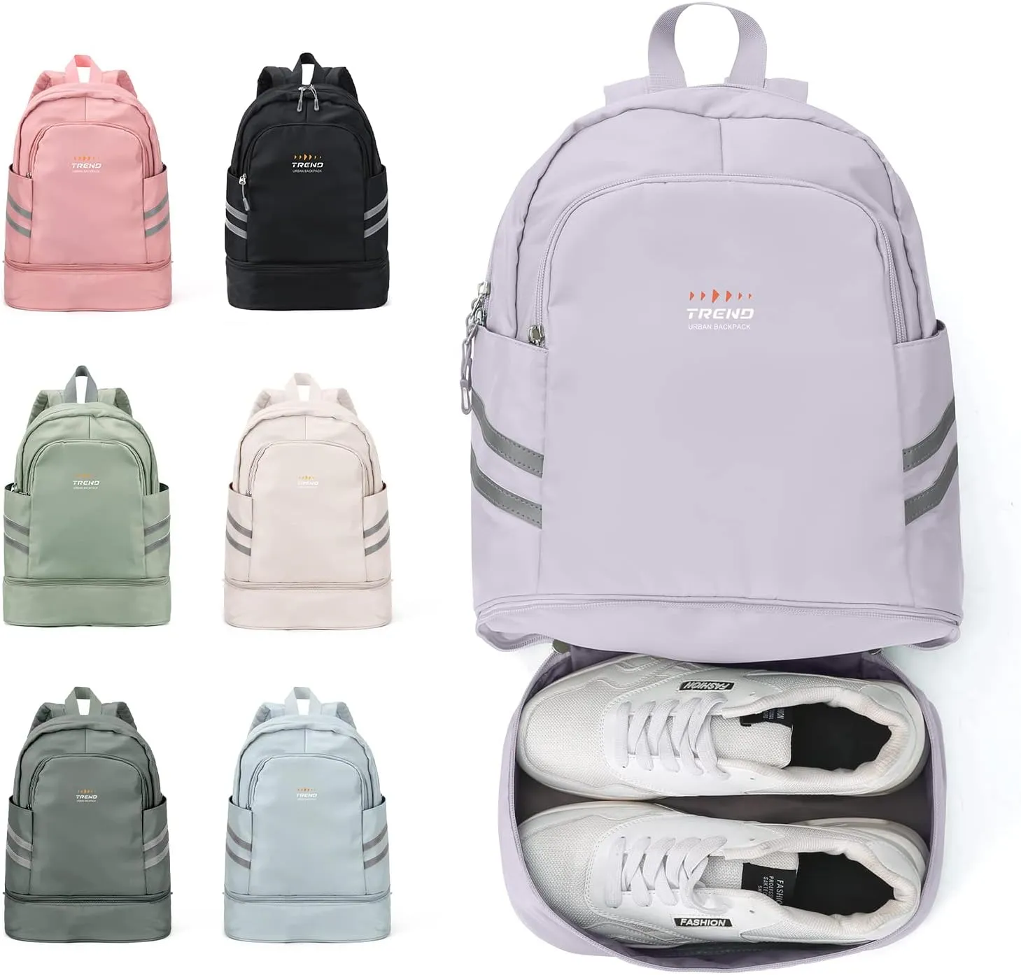 Coofay Small Gym Bag for Women - Waterproof, Lightweight Travel Backpack with Shoe Compartment
