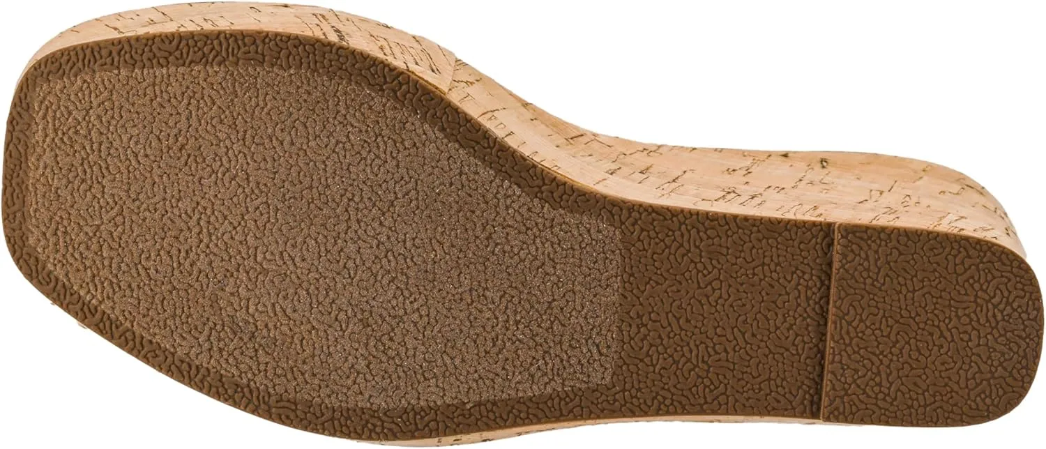 Corkys Footwear On Vacay 3.75-Inch Wedges - Two Strap Slip-on Cork Wedge With Chunky Chain Detail - Where Comfort Meets Chic with Cushioned EVA Insoles