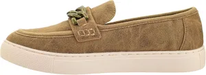 Corkys Footwear Women's Chain Reaction Slip on Fashion Sneaker - Featuring a Chain Detail on The Upper, A Moc Toe, and A Comfortable Insole for All Day Wear - Raffia, Size 11