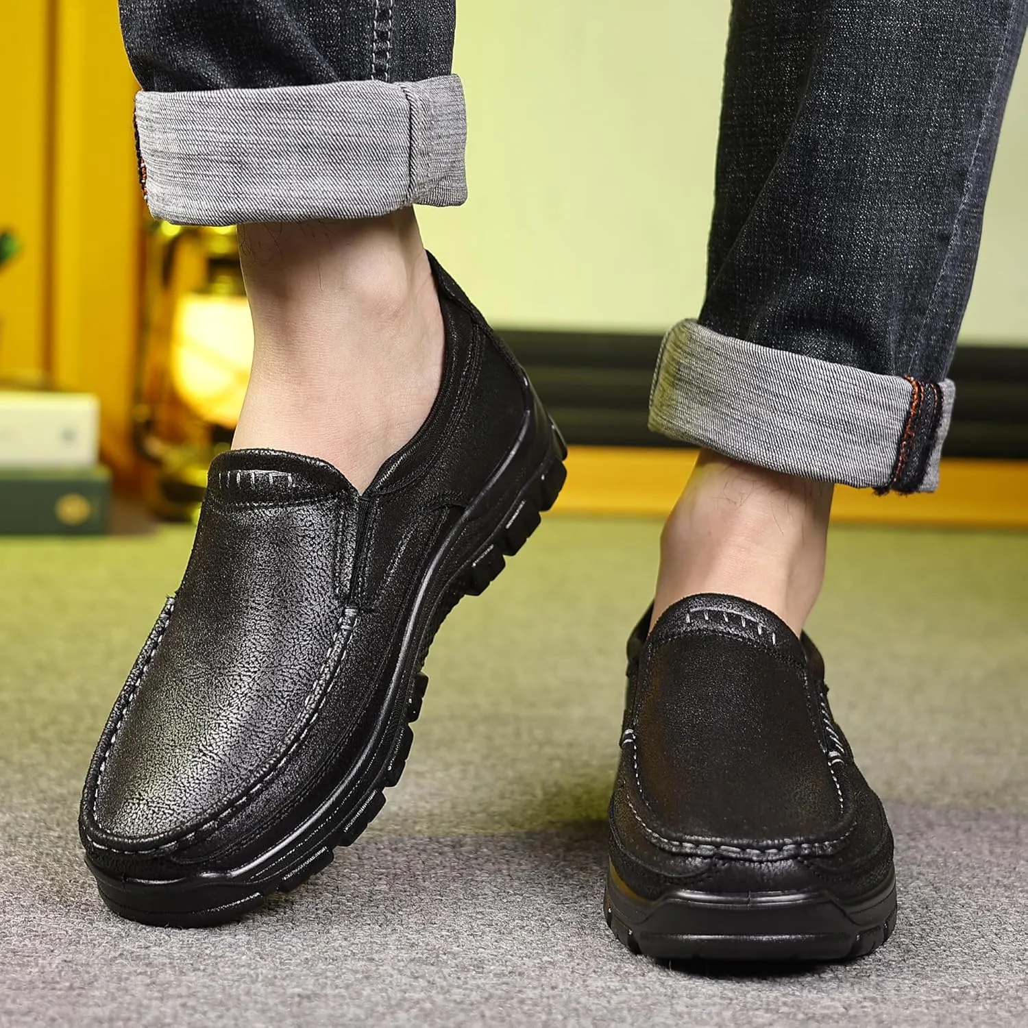 COSIDRAM Mens Casual Loafers Shoes Lightweight Luxury Comfort Bussiness Office Walking Shoes for Male