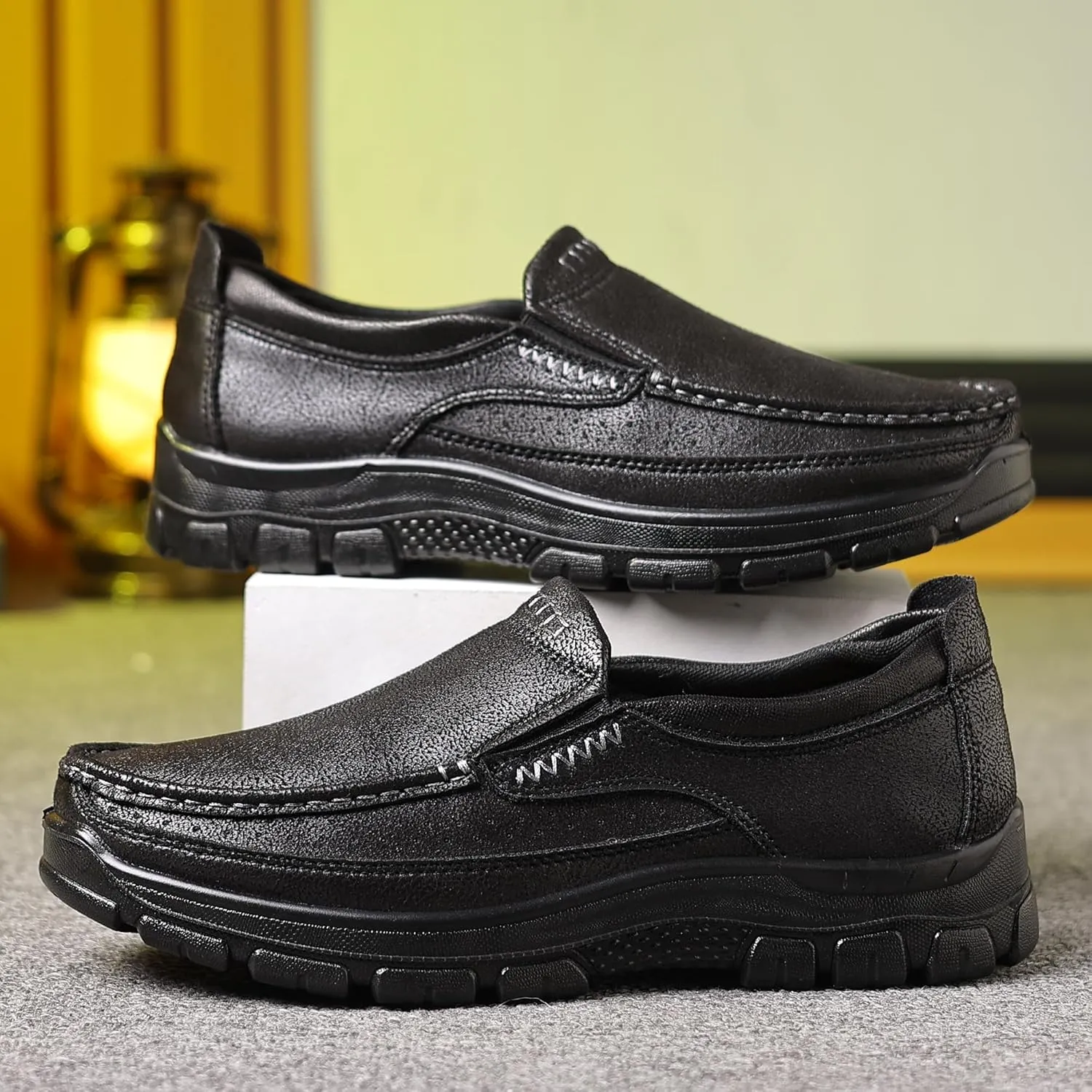 COSIDRAM Mens Casual Loafers Shoes Lightweight Luxury Comfort Bussiness Office Walking Shoes for Male
