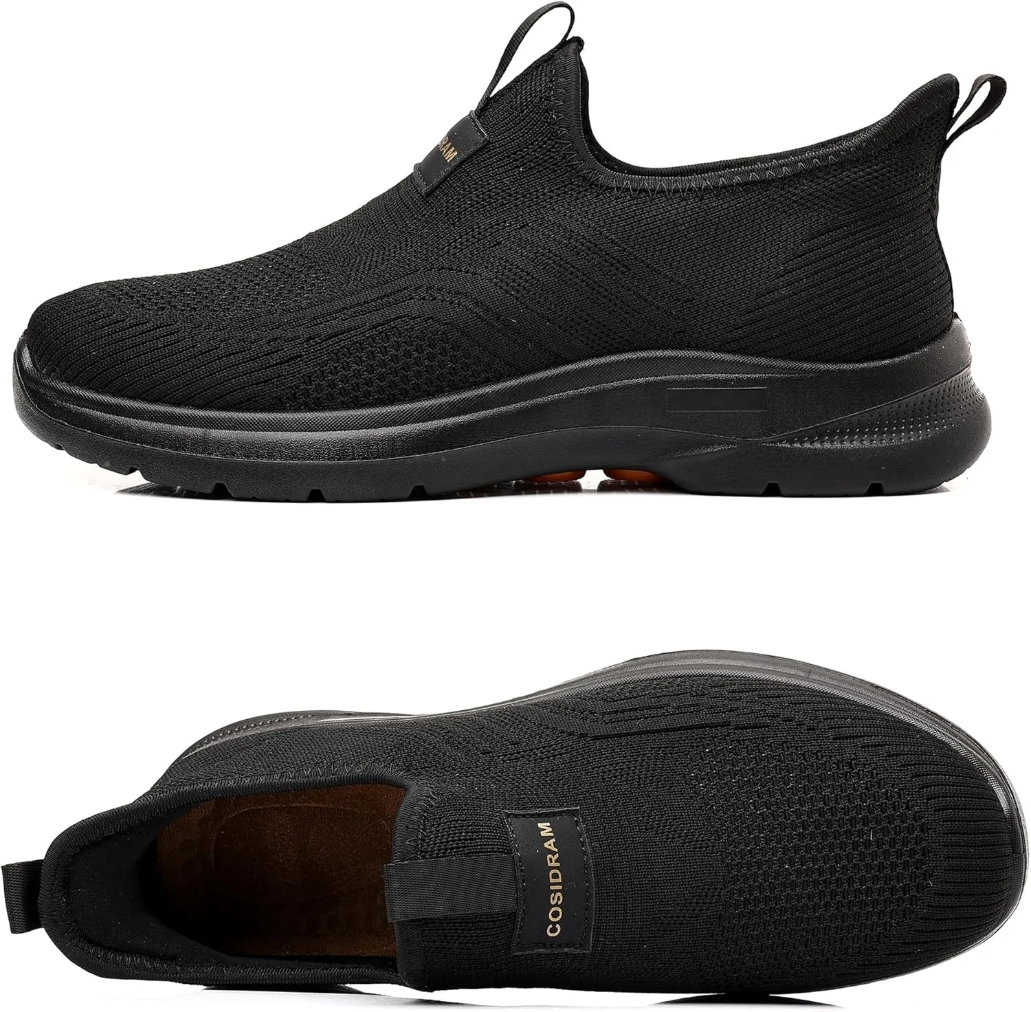 COSIDRAM Men's Step in Shoes Hands Free Breathable Mesh Cushioned Lightweight Comfort Slip On Athletic Gym Workout Sneaker