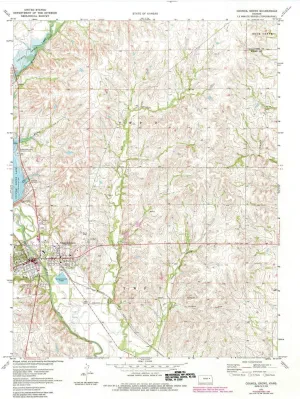 Council Grove KS topo map, 1:24000 Scale, 7.5 X 7.5 Minute, Historical, 1971, Updated 1984, 27.03 x 21.08 in