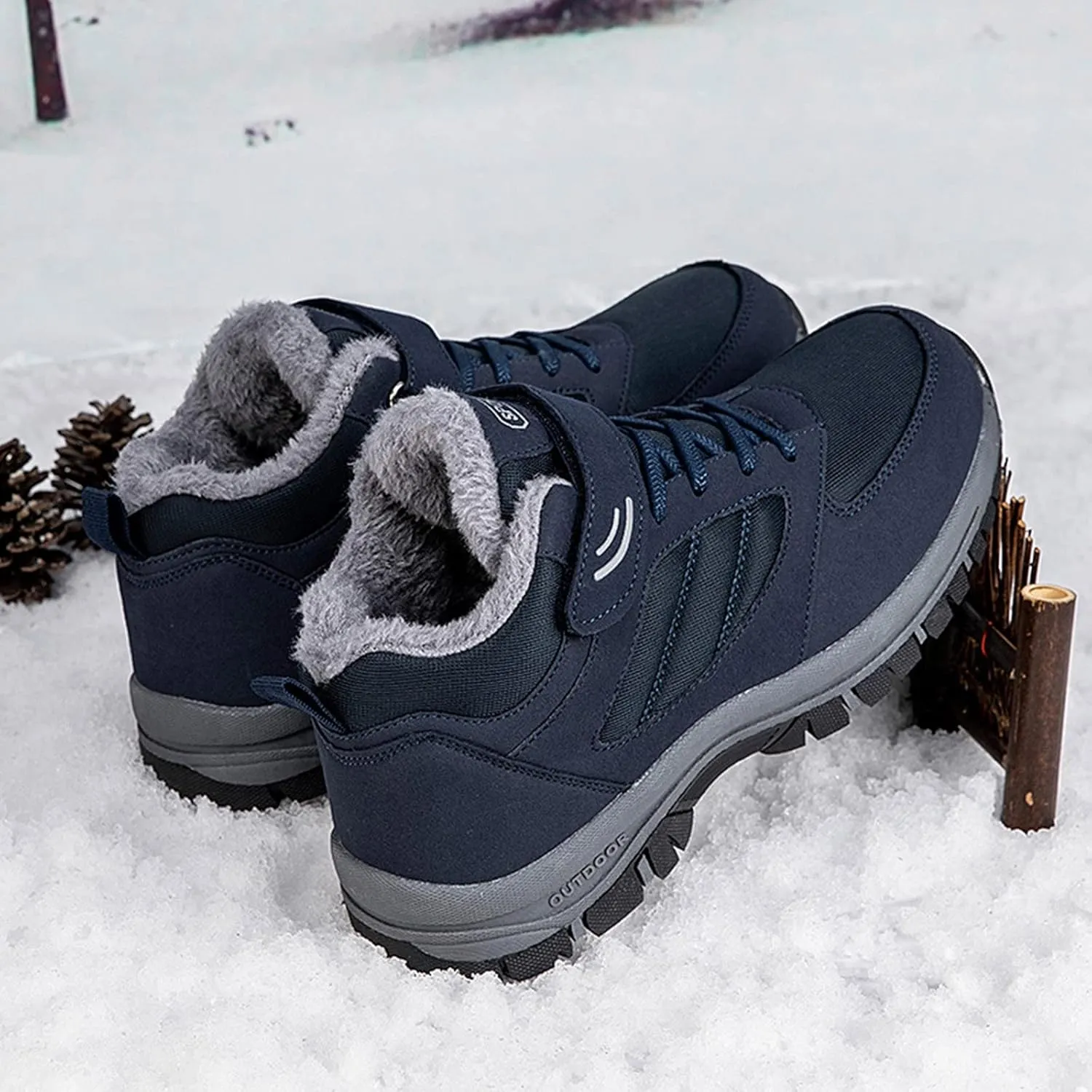Couple Models Men's Middle and Elderly High Top Plus Velvet Thickening Non Slip Wear Comfortable Men's Athletic Sneaker Water