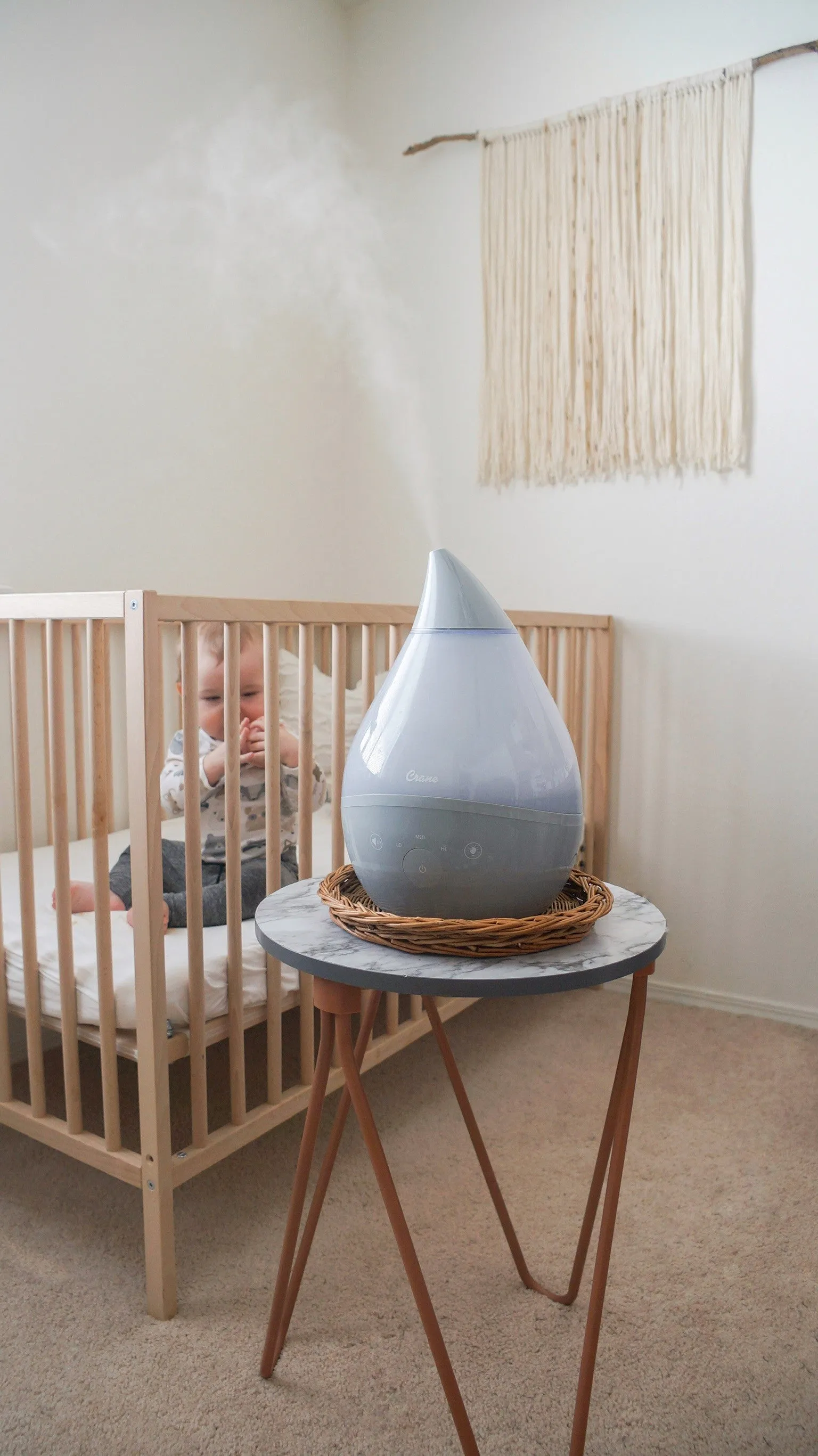 Crane | Drop Cool Mist Humidifier 3.75L - Grey