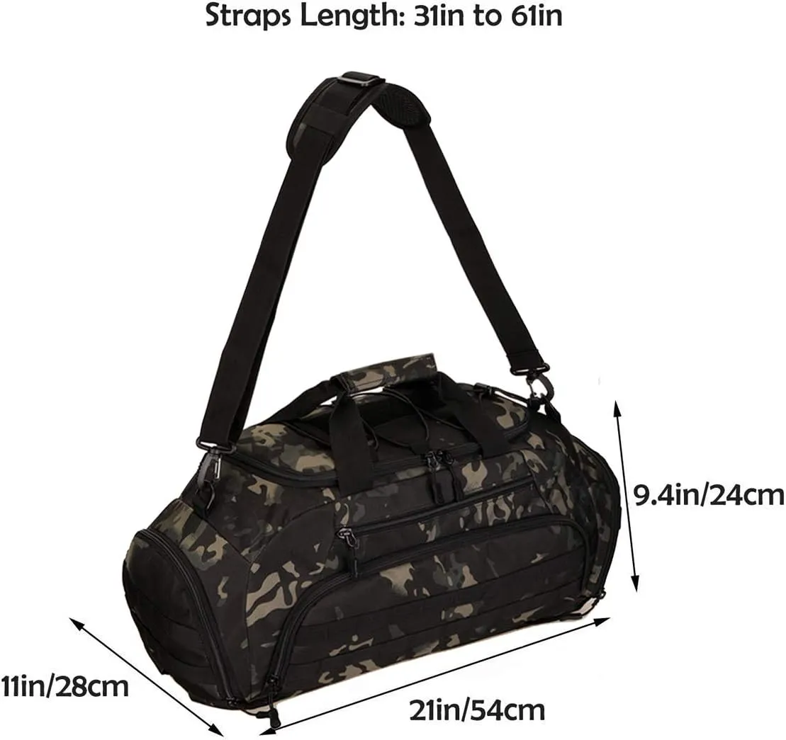 CREATOR Sports Duffel Bag for Men Women Tactical Duffle Backpack 35L Gym Bag with Shoe Compartment Travel Backpack Luggage